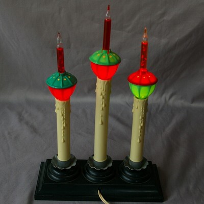 Window Bubble Light Candle Christmas Electric Vintage Plastic Blow Mold Works