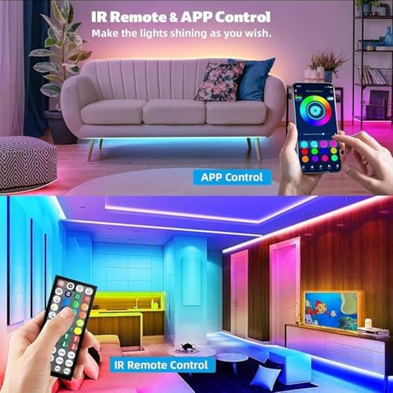 Led Lights for Bedroom 100ft(2 Rolls of 50ft) Smart Music Sync Color Changing LE