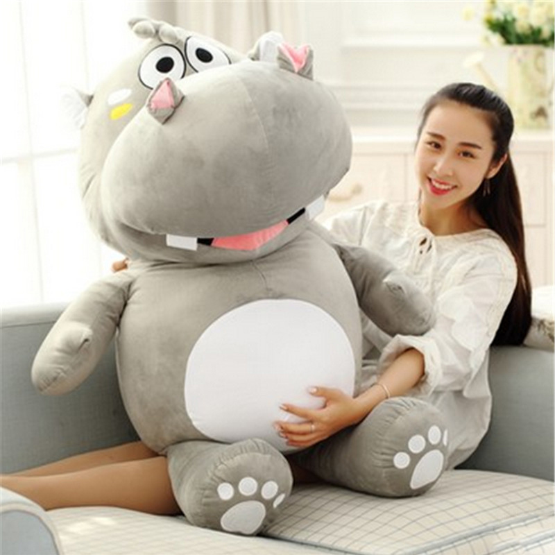 Jumbo Huge Hippo Plush Toys Giant 135cm Soft Stuffed Animals Hippo Pillow