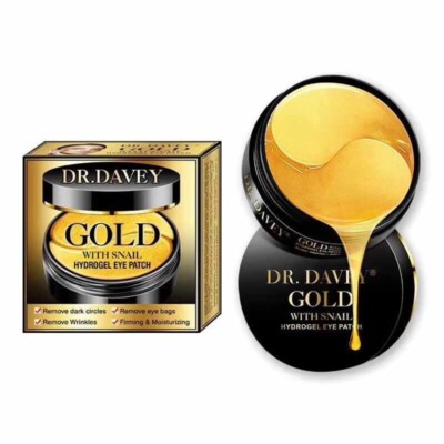 Dr. Davey 24k Gold Eye Patch w Snail Hydrogel: 30 Pairs / 60 Patches + Spatula