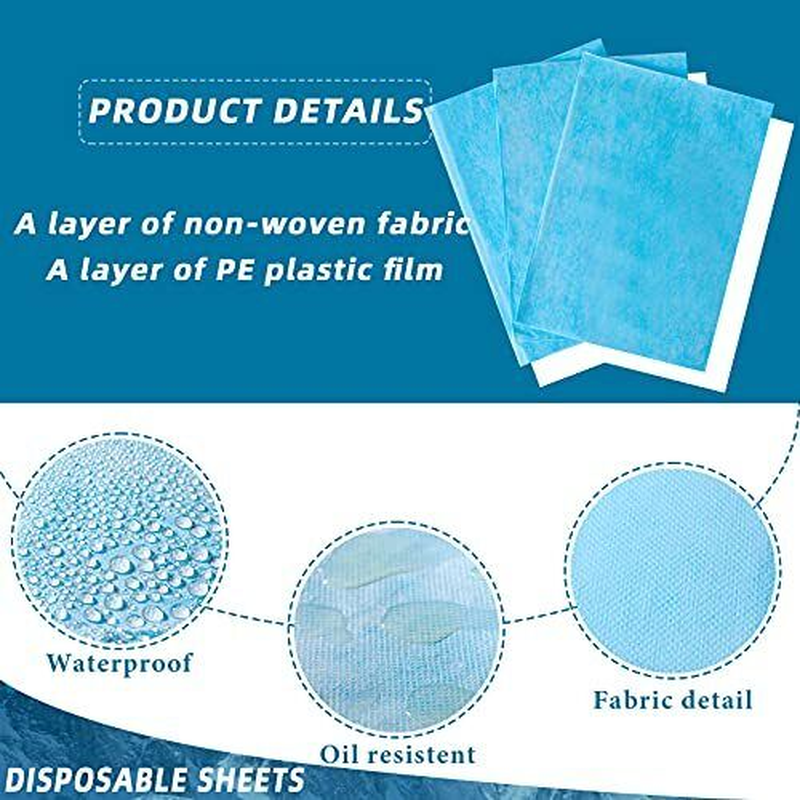 20PCS Massage Table Sheets Disposable Spa Bed Sheets Waterproof Bed Blue