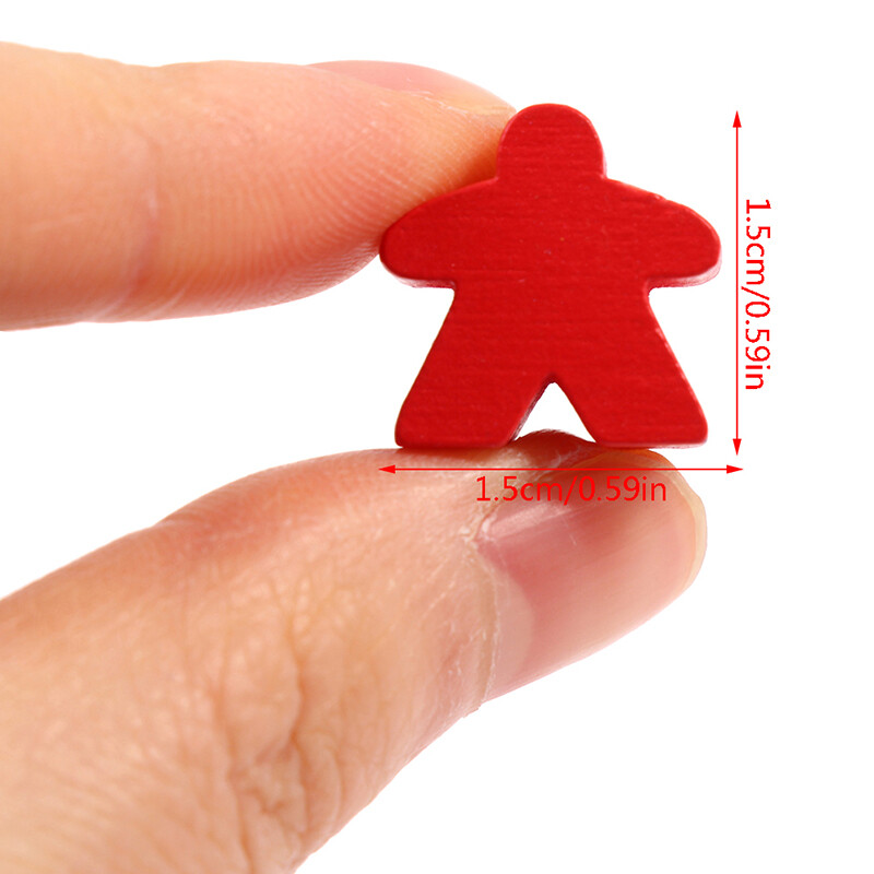 100Wooden Meeples 16mm Extra Board Game Bits Pawns Chess Pieces Bulk Repla.vEN