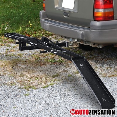 Anti-Tilt Motorcycle Scooter DirtBike Carrier Hitch Rack Ramp Mount SUV Trunk X1