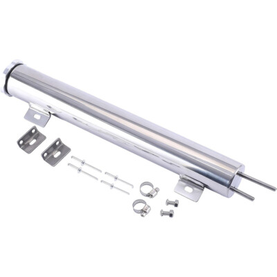 2'' x 15'' Polished STAINLESS Steel Radiator Overflow Tank Universal