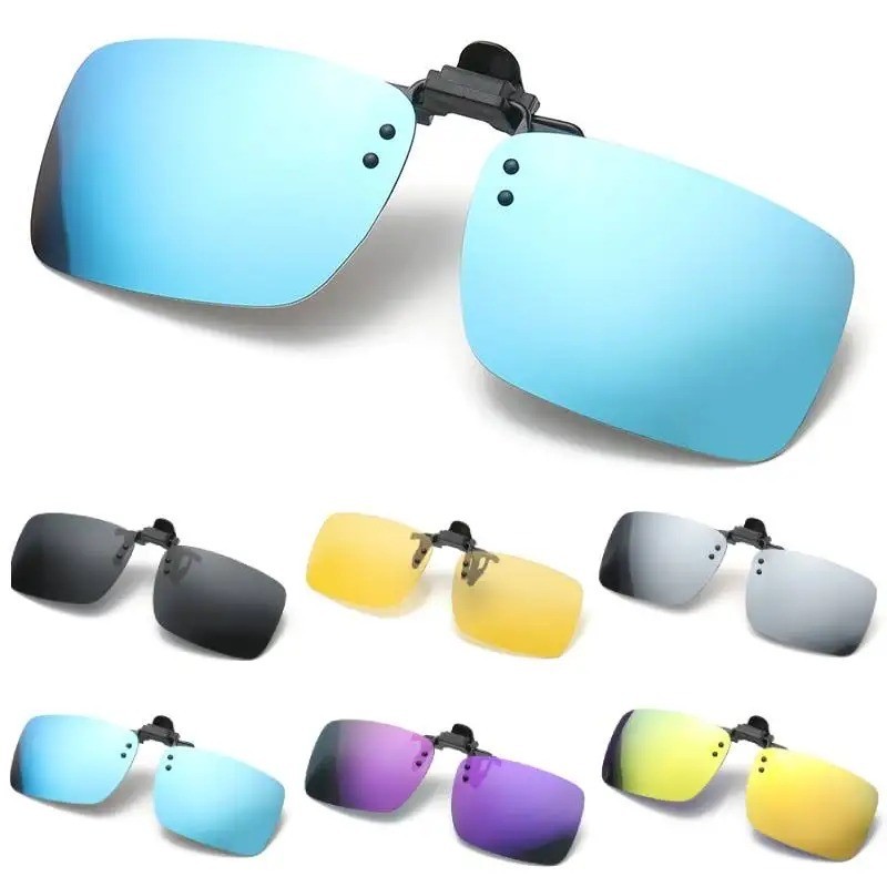 Polarised Clip On Sunglasses UV400 Flip Up Driving Cycling Fishing Glasses