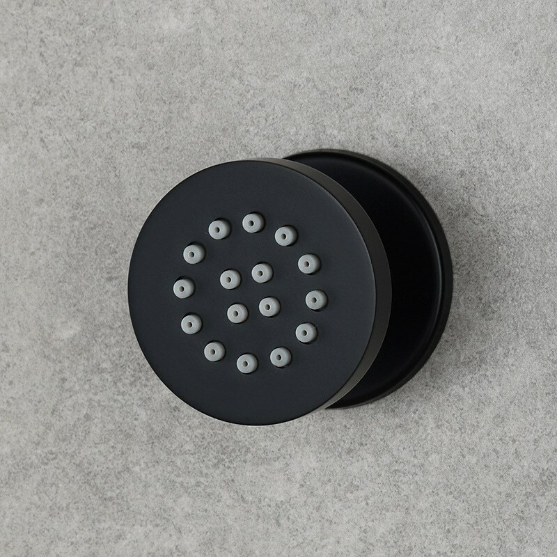 6pcs Brass Shower Body Jet 2 Inch Massage Spray Jets Black Rainfall