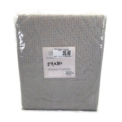 Haven Dia Mtlsse Organic Cotton Shower Curtain in Lunar Rock 54  X 80 