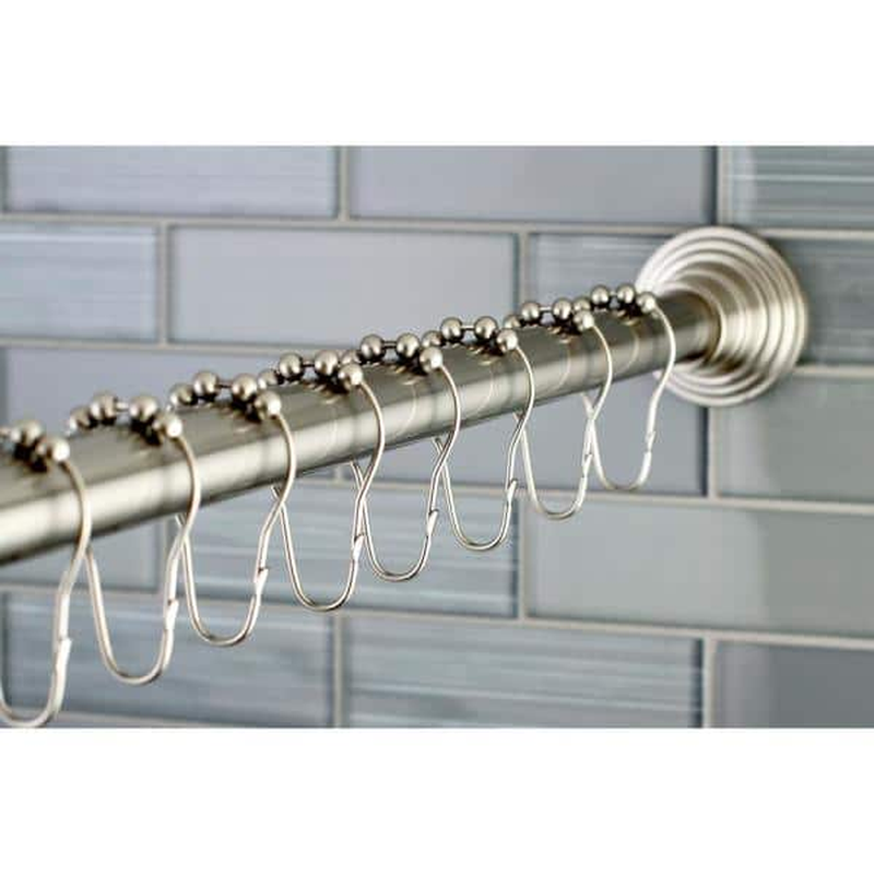 Fixed Shower Curtain Rod with Hooks Adjustable 60 in. to 72 