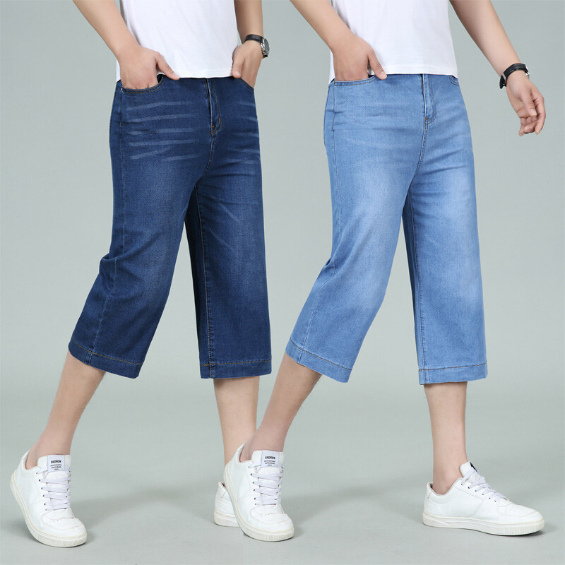 men-straight-denim-shorts-with-pockets-slim-34-length-jeans-cropped-pants