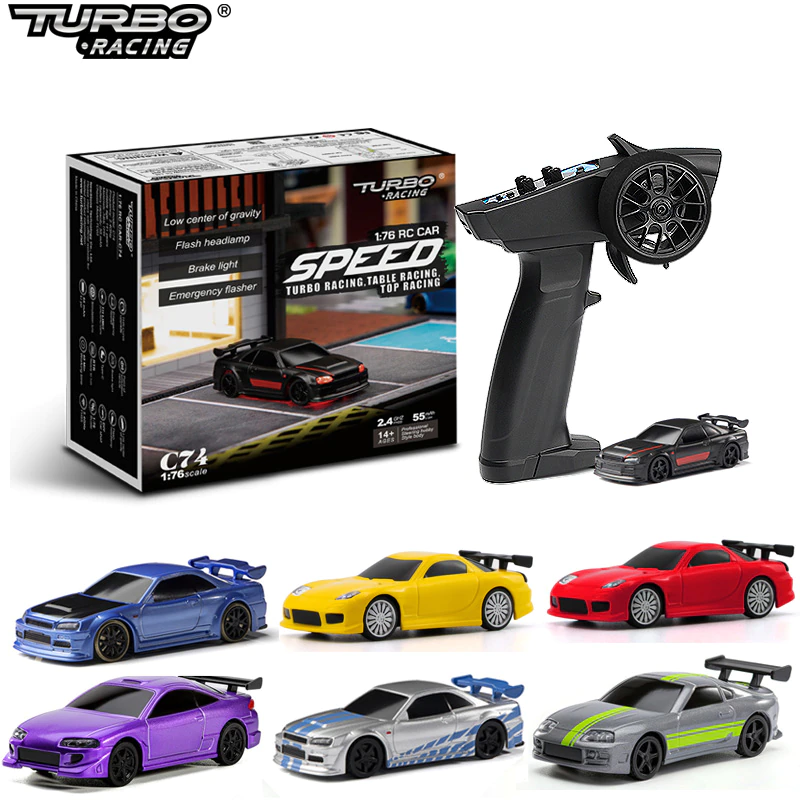 1:76 Gyro Radio Remote Control Toy Turbo Racing C71 - C74