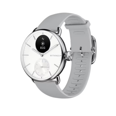 Withings 38mm ScanWatch 2 ECG Temperature Respiratory Smart Watch White