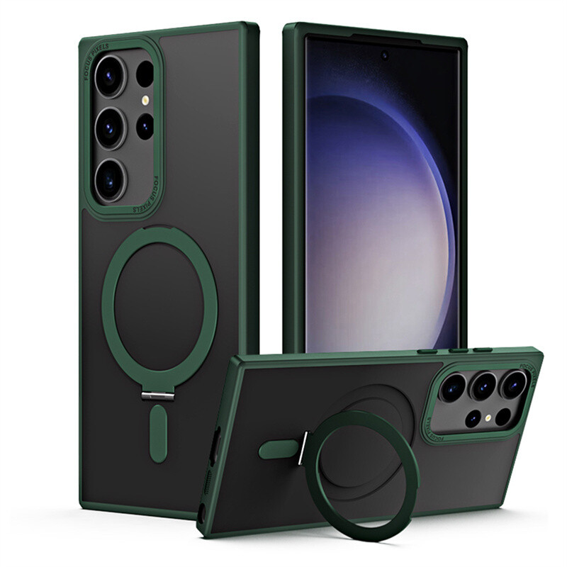 Stand Ring Magnetic Case For Samsung Galaxy S23 Plus Ultra Soft Hard Clear Cover
