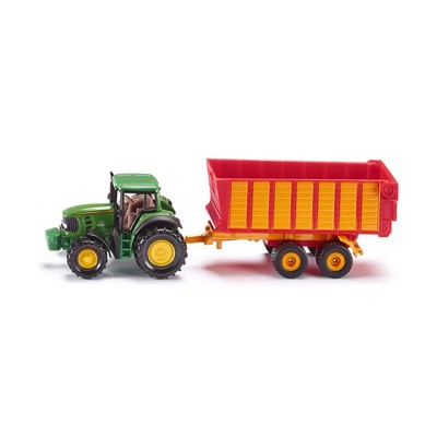 Siku 1650 John Deere Tracteur avec Wagon D''Ensilage Vert/Rouge Blister Neuf