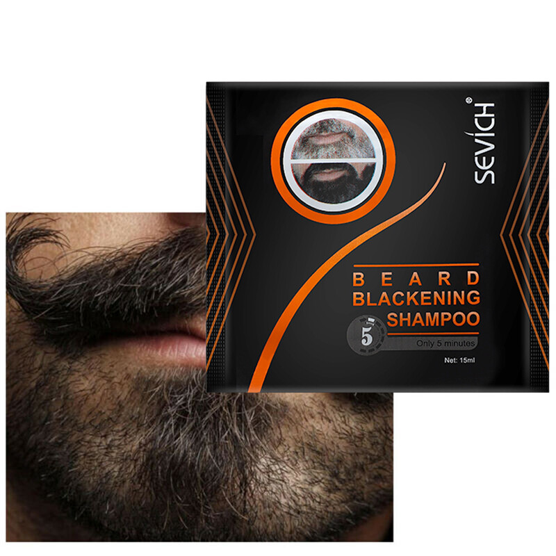 10pcs Mens Beard Dye Black Shampoo Instant Blackening Beard Mustache Tint Cream