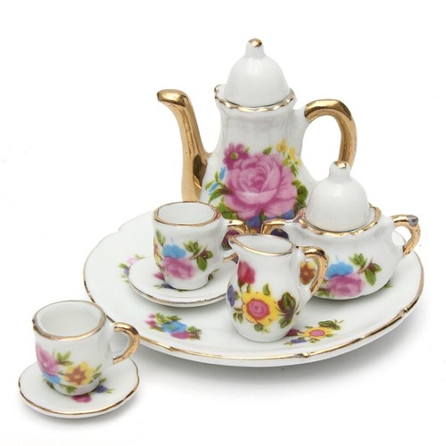 8pcs/Sets Porcelain Tea Set Teapot Vintage Style Coffee