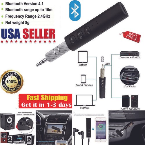 Mini Audio Receiver Bluetooth Receiver 3.5mm Jack Music Adapter Car AUX USA