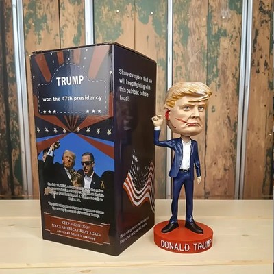 President Donald Trump Wackelkopf Figur "Keep Fighting" Sammlerfigur OVP