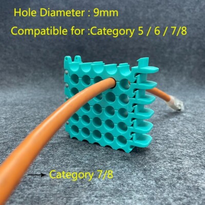 Cable Comb Network Cable Dresser for Cat6 Cat7 Cat8 5x5 Green 25Hole