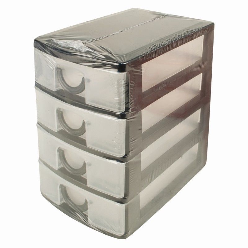 4xdrawer Mini Desk Draw Storage Tray Office Home Organizer