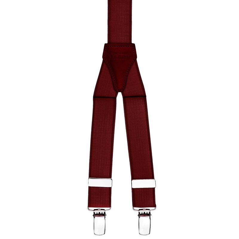 Bretelle Elasticizzate Tinta Unita Uomo Donna Cinghia Regolabile Bordeaux hac