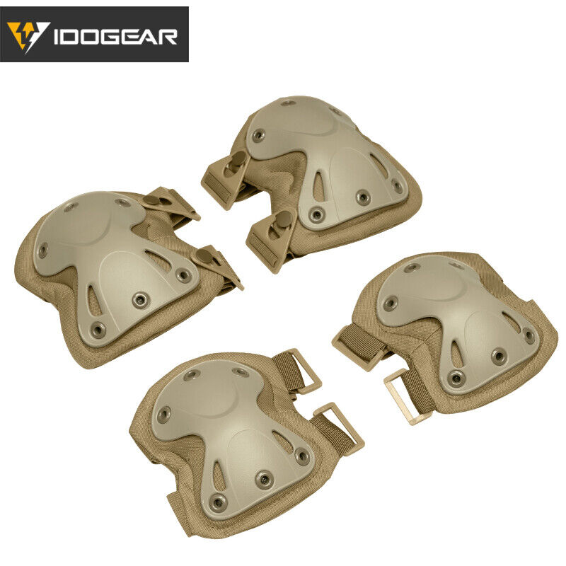 IDOGEAR Tactical Knee Pads & Elbow Pads Set Knee Protector Airsoft Military Camo