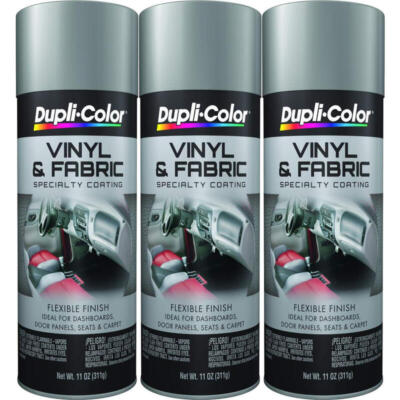 Duplicolor HVP109 (3 Pack), Vinyl & Fabric Spray Paint, Medium Gray, 11 oz