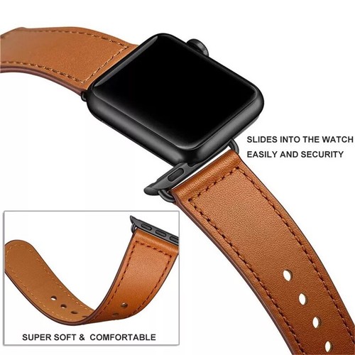 Genuine Leather Apple Watch Band For iWatch Series 8 7 6 5 4 38/40/41/42/44/45