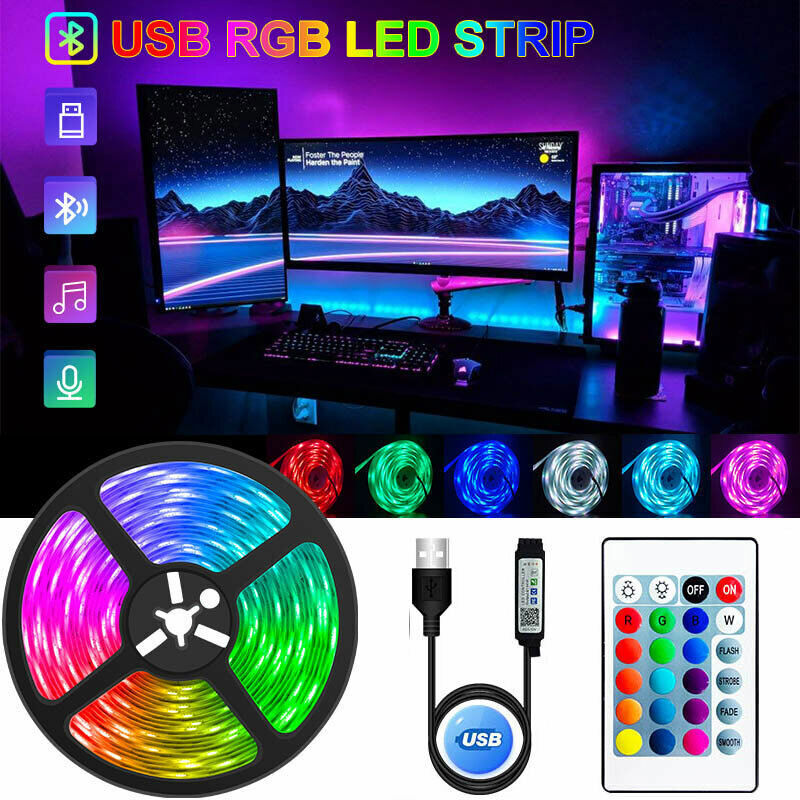 TV LED Lights USB TV Backlight Strip 5050 RGB Lighting Strips Remote Control 4M