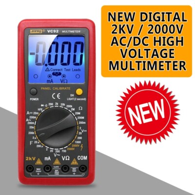 New Digital 2000V AC/DC High Voltage Multimeter Voltmeter Tester