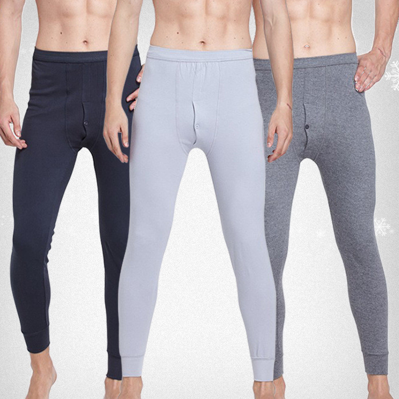 Men Cotton Long Johns Loungewear Pajamas Bottom Trouser Pant Underwear Nightwear