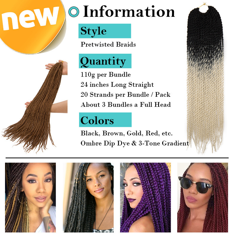 Senegalese Twist 100 Real Crochet Braids Dreadlock Hair Extensions