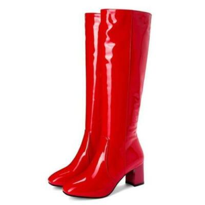 Women's Side Zip Hippie Knee High Faux Leather GoGo Disco Dancer Boots