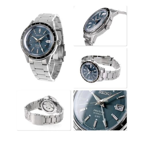 Pre-owned Seiko Presage Style 60's Gmt Automatic Mechanical Watch Ssk009j1/ Sary229 Usus