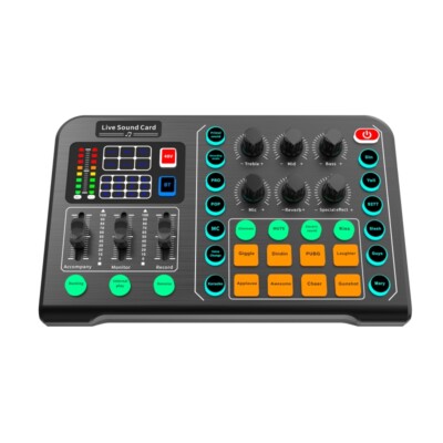 M6 Live Sound Card RGB Lighting Live Stream Sound Card Professional Audio Mixer