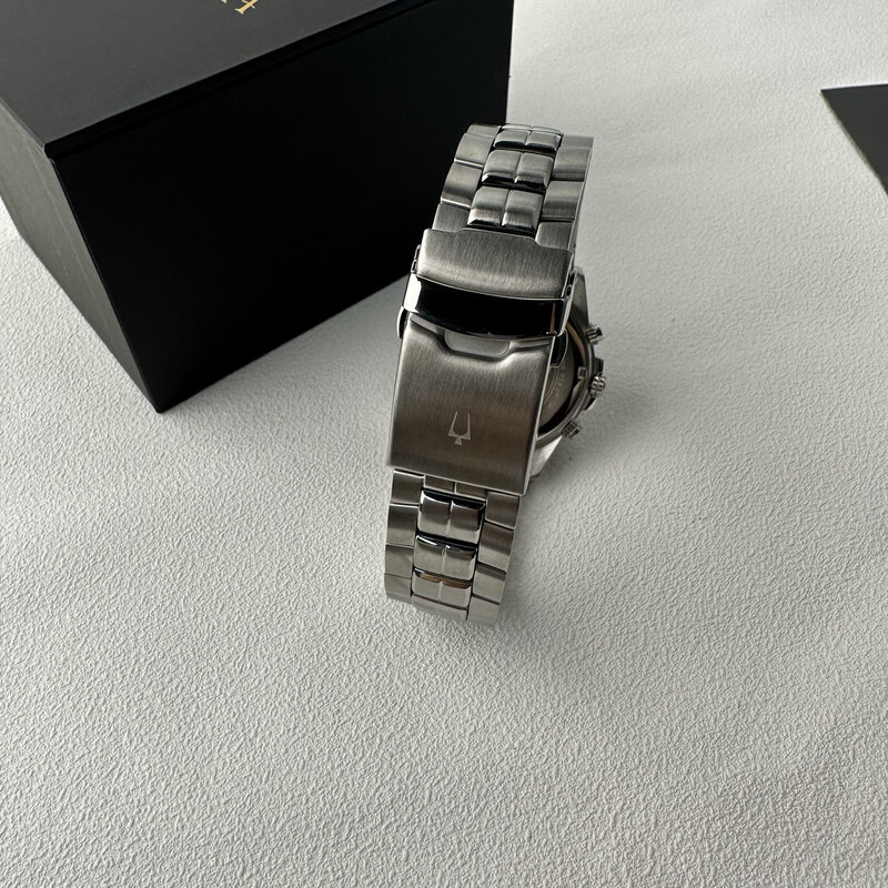 Pre-owned Bulova Marine Star/98b401 Chronograph Grey Dial 41.5mm Quartz Men's-watch