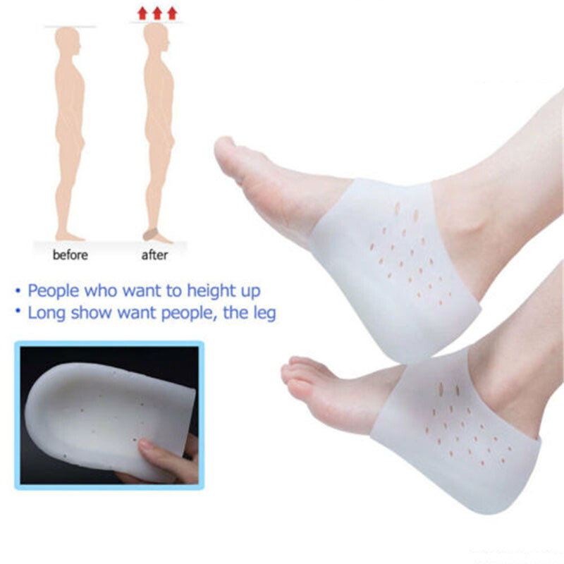 1 Pair Invisible Height Increase Shoe Inserts Insoles Silicone Unisex 2cm-4cm