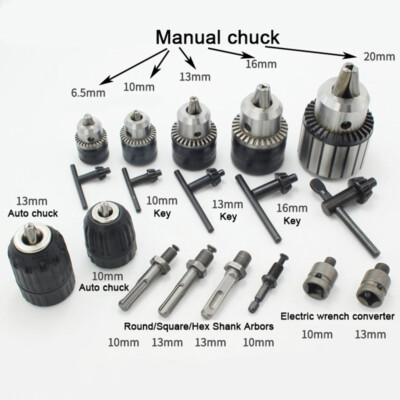 1/2'' 3/8'' Drill Chuck Adapter Conversion Kit SDS Plus Hex Shank Adaptor 0.6-20mm
