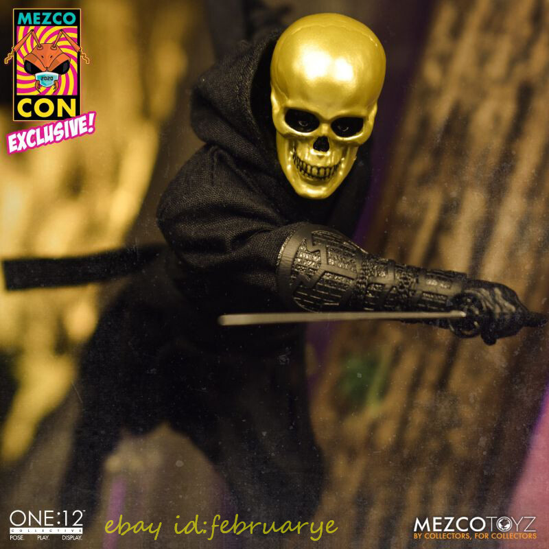 Perfect Mezco Toys 1/12 Collective Gold Skull Ninja Action