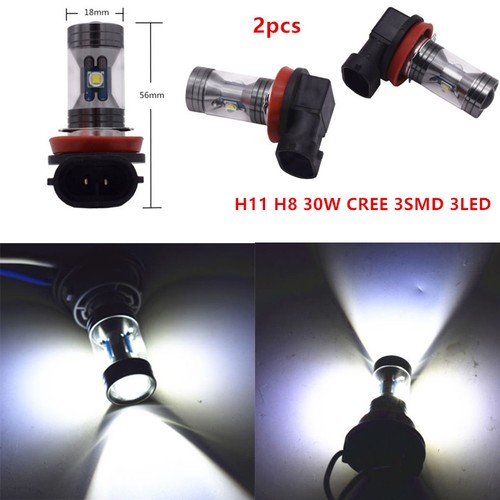 2x H8 H11 6000K 30W High Power CREE LED Fog Driving Light Canbus Lamp Bulb White