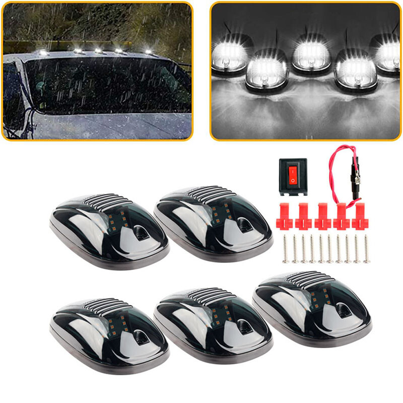 Smoke Cab Roof Marker Lights for Dodge Ram 1500 2500 3500 4500 2003 - 2019 Amber