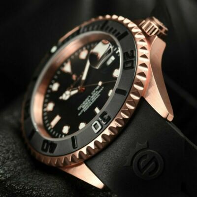 Pre-owned Steinhart Watches Gmbh Steinhart Ocean One Pink Gold Ceramic Bezel Automatic Swiss Dive Watch 103-0893