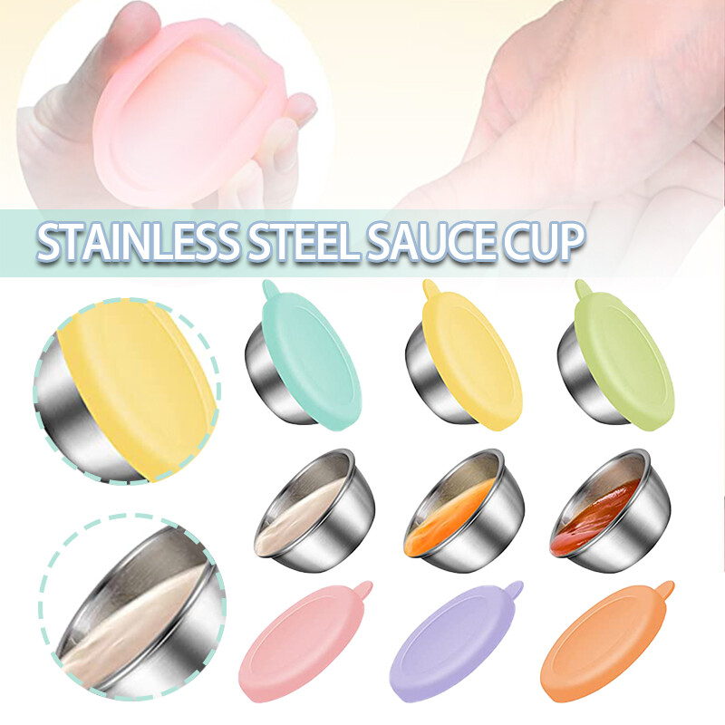 6x Salad Dressing Container with Lids Reusable Sauce Containers for Lunch Box h-