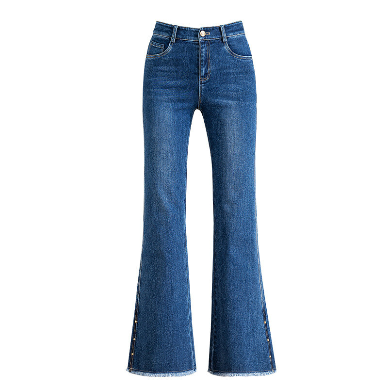 Lady Bell Bottom Jeans Flares Denim Fit Pants Retro High