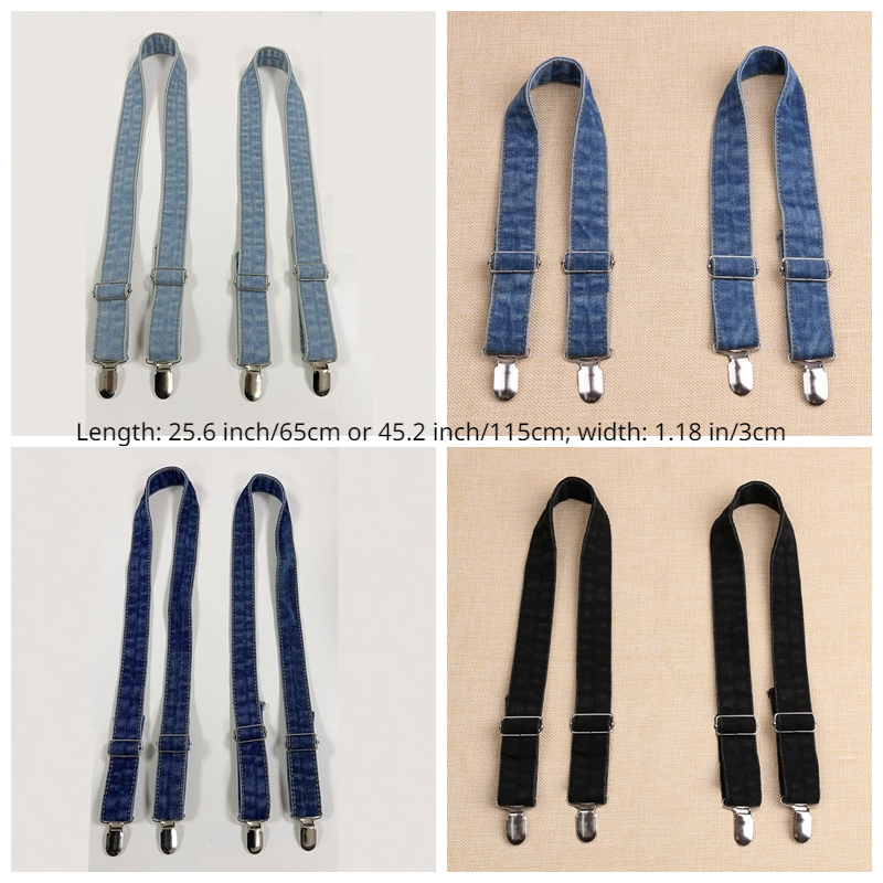 Un Paio Di Cinghie In Denim Regolabili Per Jeans Salopette Pantaloni