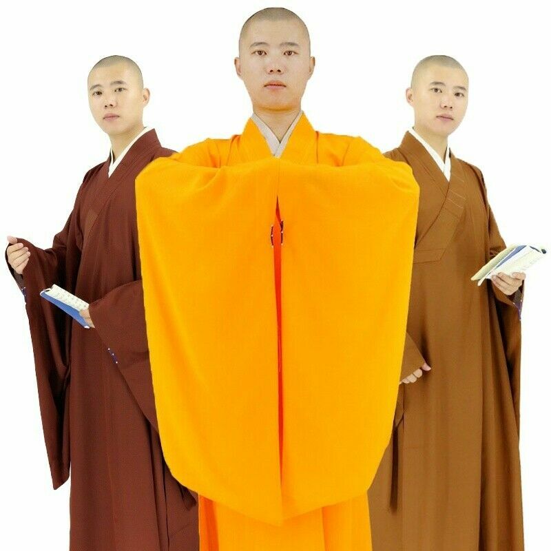 Unisex Herren Shaolin Buddhist Mönch Kleid Meditation Haiqing Robe Kung Fu Anzug
