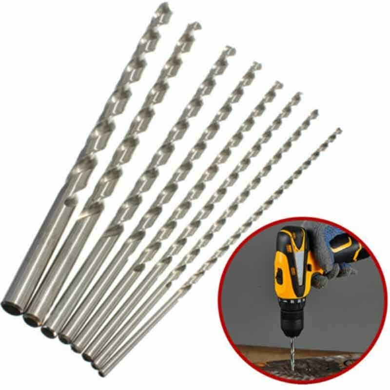 10PCS 0.3-3.5mm Drill Bit Set HSS  Length Twist Metal Drill Bits Tools