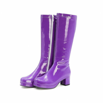 Gogo Retro Boots Women Knee High Ladies Modern 1950S 60S 70S Boots Fancy Vintage