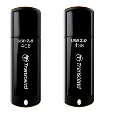 2 Pk Transcend 4GB Jetflash 350 2.0 USB Memory Flash Pen Thumb Storage Drive