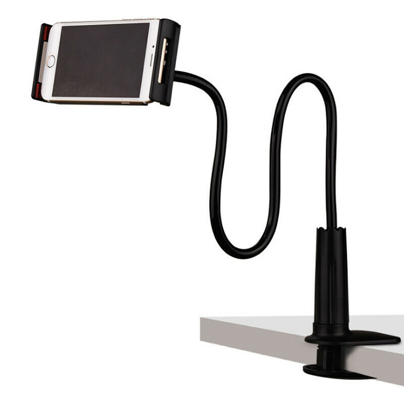 Universal Lazy Mobile Phone Gooseneck Stand Holder Flexible Bed Desk Table Clip