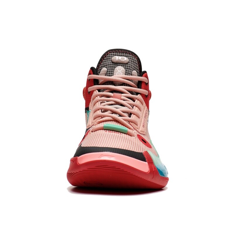 Pre-owned Li-ning Way Of Wade 10-art Men's Mid Top Basketball Shoes Abas115-8 In Red